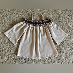 Maurices off-the-shoulder top with adjustable straps and 3/4 length sleeves, XS.
